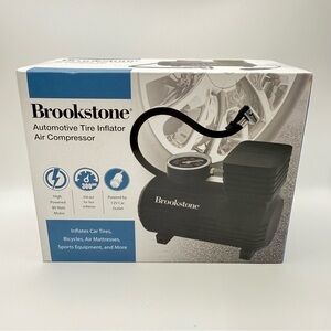 Brookstone Automotive Tire Inflator Air Compressor 300 PSI 12V DC Fast Inflation